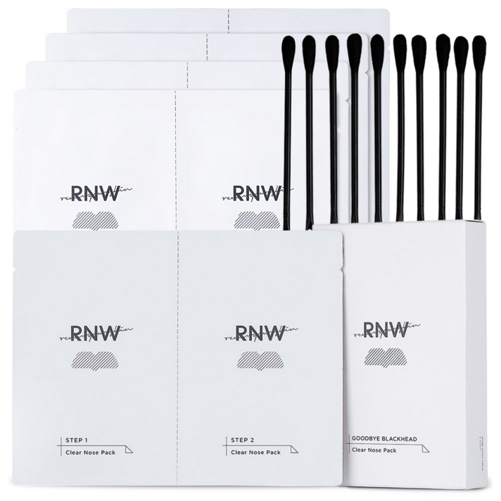 RNW 투스텝 클리어 노우즈 팩 step1 3g x 5p + step2 4g x 5p + 압출면봉 10p 세트, 1세트