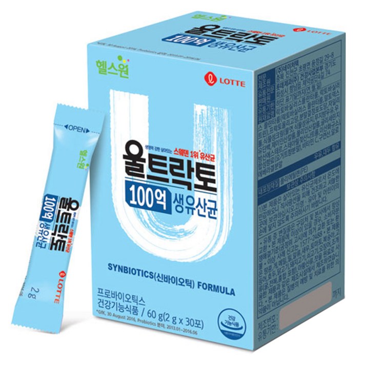 롯데헬스원 울트락토 100억 생유산균, 2g, 30개