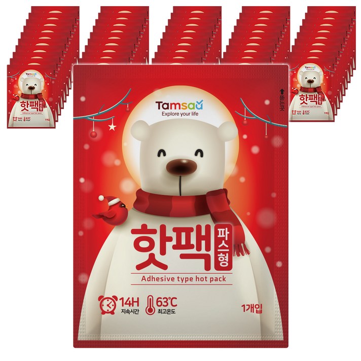 탐사 국내 생산 파스형 붙이는 타입 핫팩 40g, 50개 탐사 국내 생산 파스형 붙이는 타입 핫팩 40g, 50개