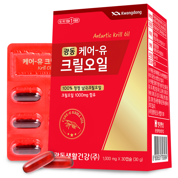 광동 케어유 크릴오일, 30개입, 1개