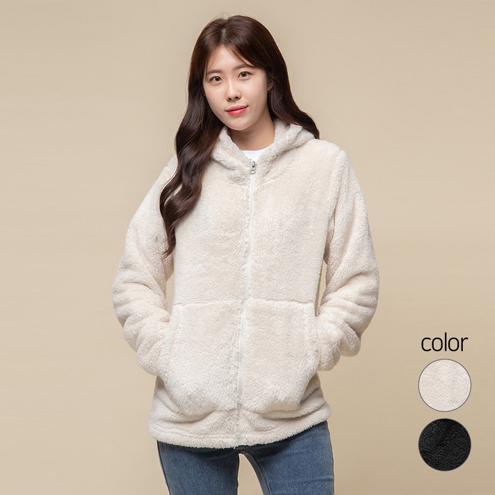 캐럿 여성용 후드 플리스 자켓