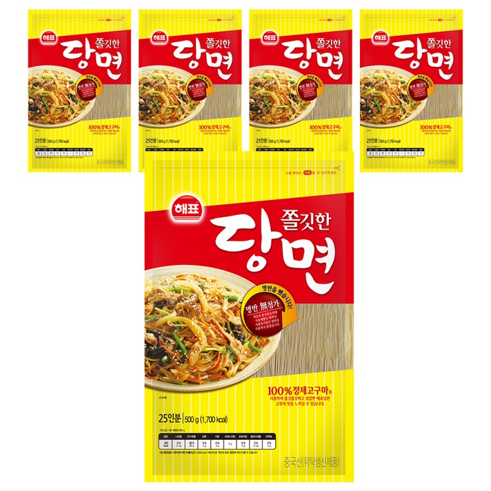 해표 쫄깃한 당면, 500g, 5개