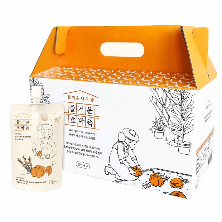 일년내내 즐거운 나의 즙 즐거운 호박즙, 100ml, 25개