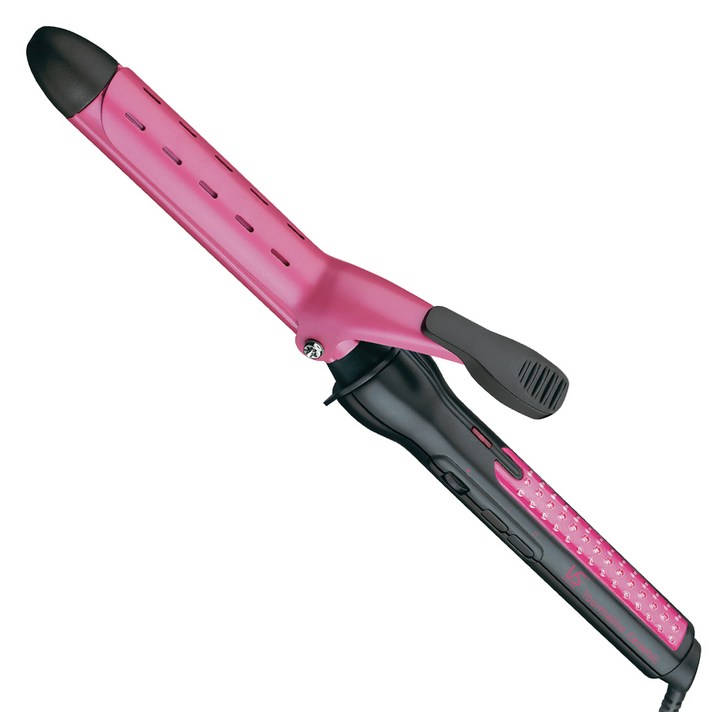 비달사순 토르말린 세라믹 컬링아이롱 고데기 25mm VSCD120PIK, 블랙+핑크