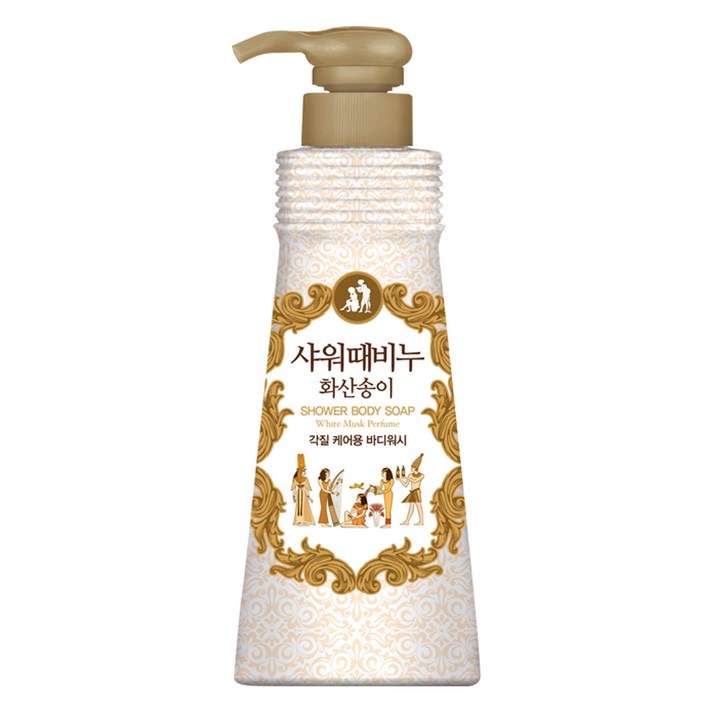 샤워때비누 화산송이 화이트 머스크향, 500ml, 1개