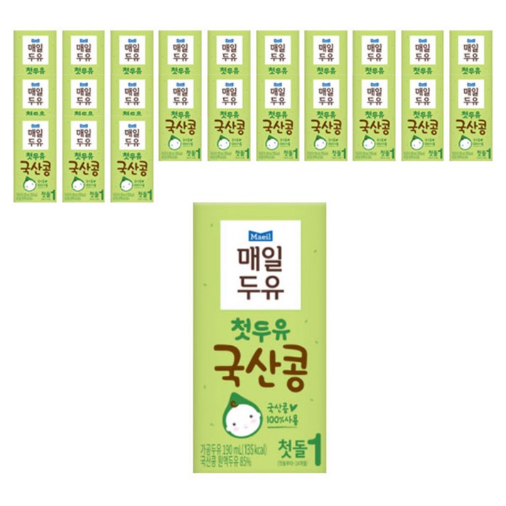 매일유업 매일두유 첫두유 국산콩 1단계 190ml x 24p, 1개, 기본