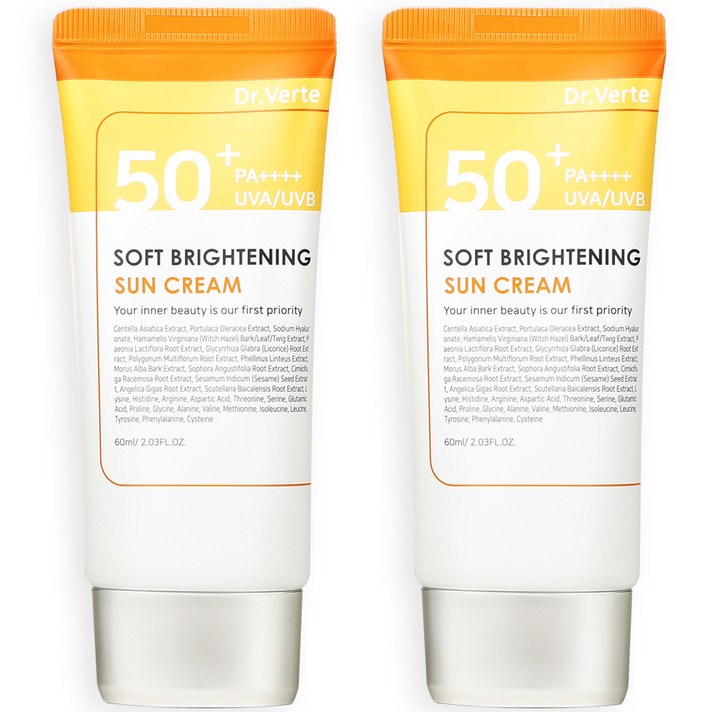 닥터벌트 소프트 브라이트닝 선크림 SPF50+ PA++++, 60ml, 2개