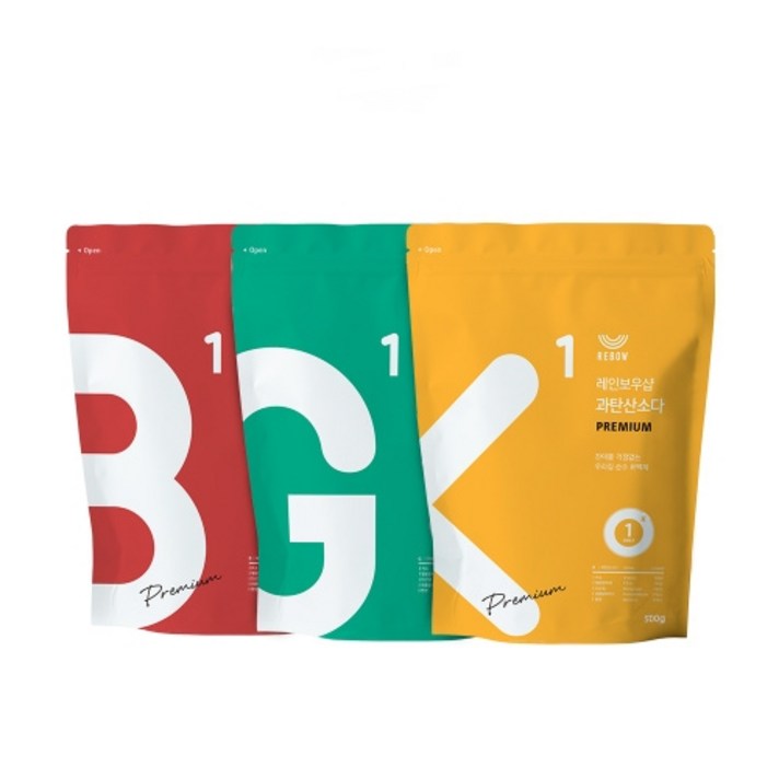 레인보우샵 삼총사 500g 세트 베이킹소다 프리미엄 + 구연산 베이직 + 과탄산소다 프리미엄, 1세트