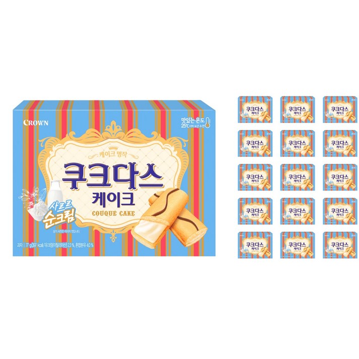 쿠크다스 케이크, 77g, 16개