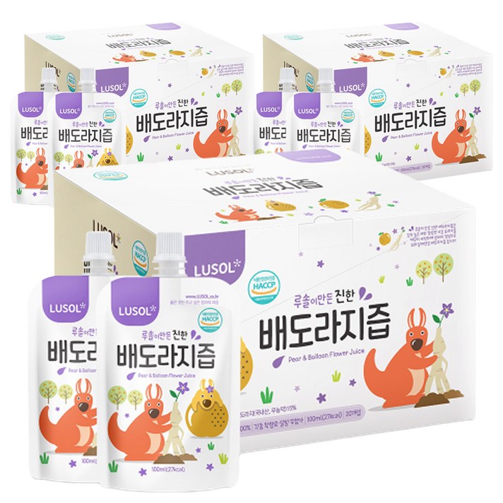 루솔이 만든 진한 배도라지즙 선물세트, 100ml, 60포