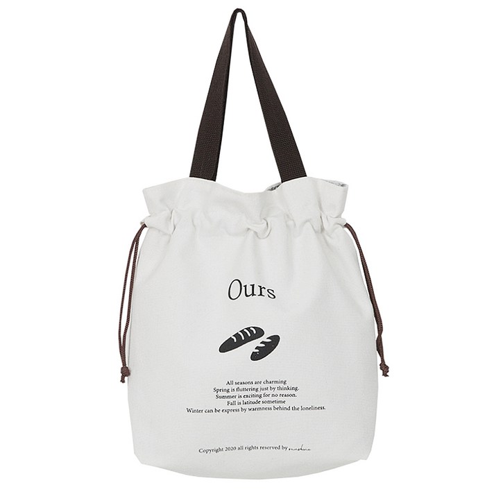 알럽홈 복조리 데일리 캔버스 보냉가방, 브레드