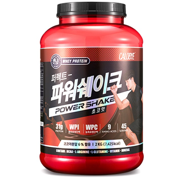 칼로바이 퍼펙트 파워쉐이크 초코맛 단백질보충제, 2kg, 1개