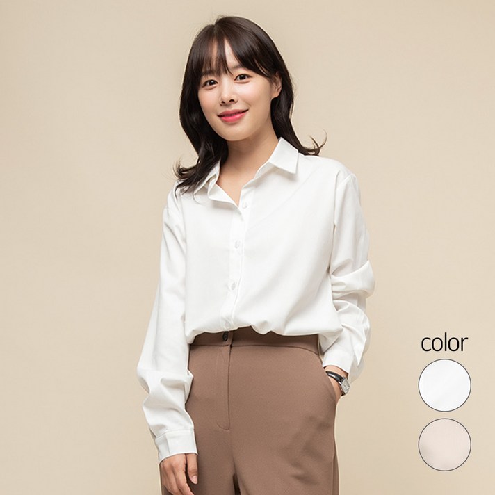 캐럿 여성 소프트터치 레귤러핏 셔츠 블라우스