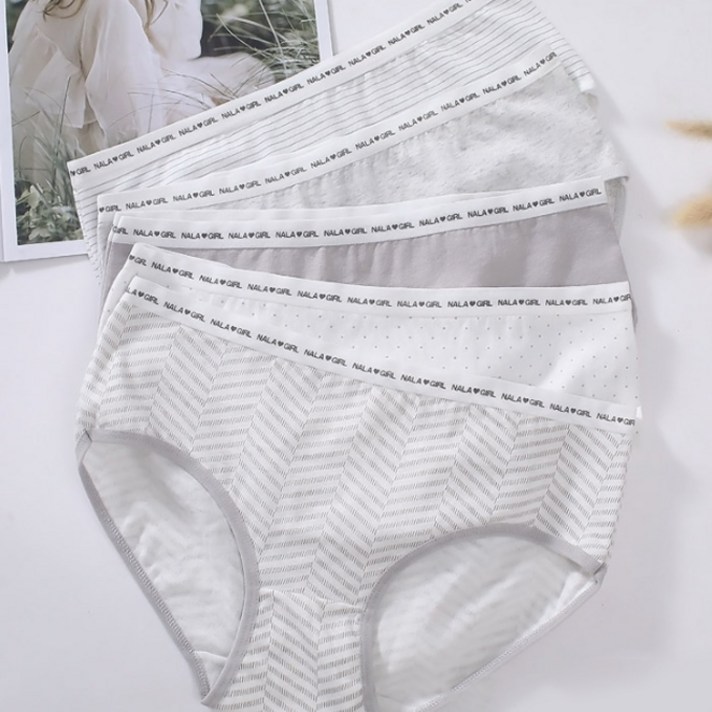 플로린 데일리 면스판 여성 미디 삼각 팬티 5종 세트 CWP-002