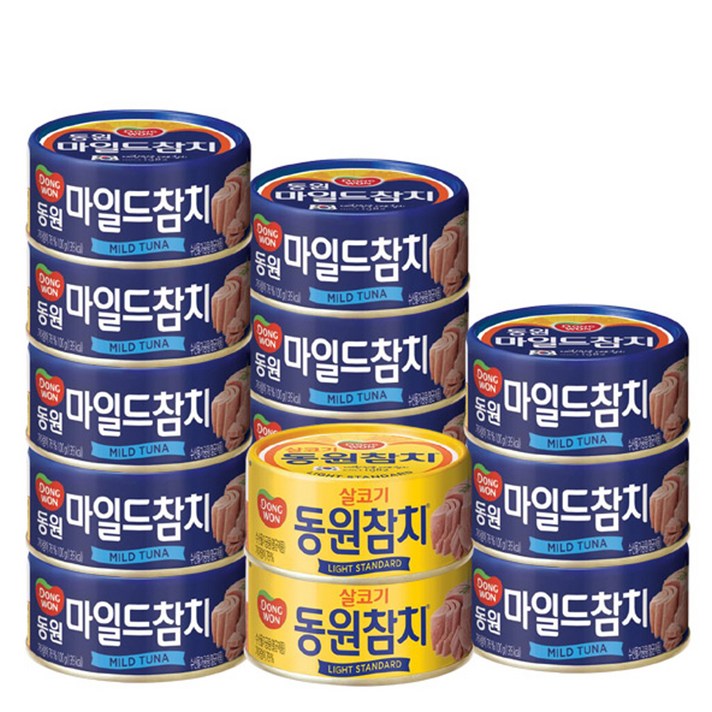 동원 마일드 100g x 12p + 라이트참치 100g x 2p, 1세트