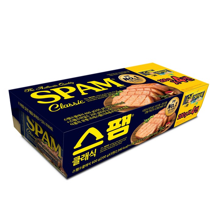 스팸 클래식 200g 3p + 25% 라이트 1p, 1세트