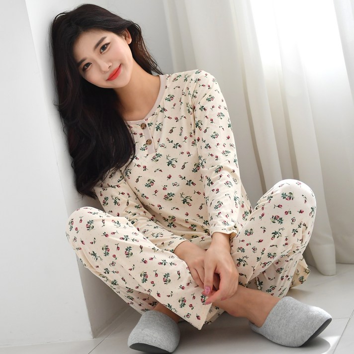 피케이컴퍼니 여성용 일자 상 하의 피치기모 잠옷