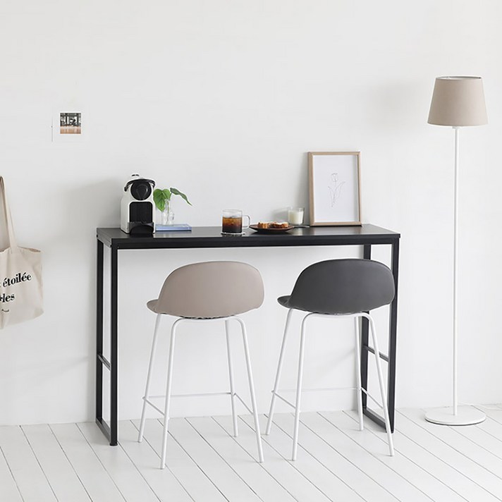 룸앤홈 헬싱키 등받이바 스툴 PU 홈바의자, 화이트베이지