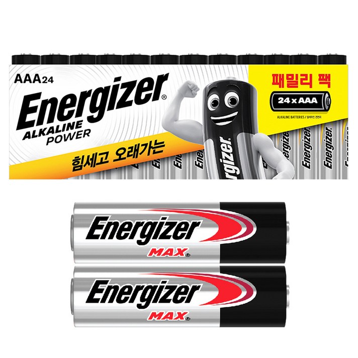 에너자이저 알카라인 패밀리팩 AAA 24입 맥스 AA 2입 기획팩 에너자이저 알카라인 패밀리팩 AAA 24입 맥스 AA 2입 기획팩