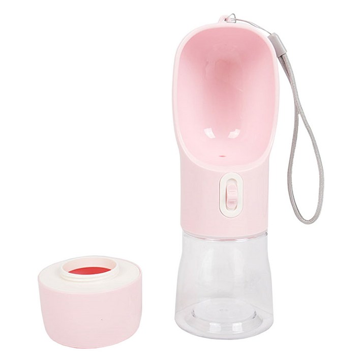 딩동펫 반려동물 산책용 2in1 멀티물병, 핑크, 1개