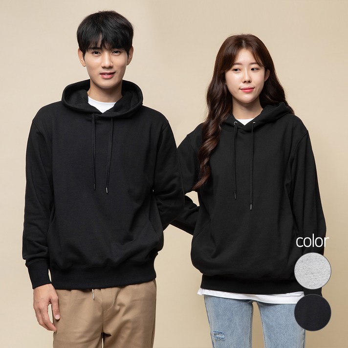 캐럿 남녀공용 베이직 후드티