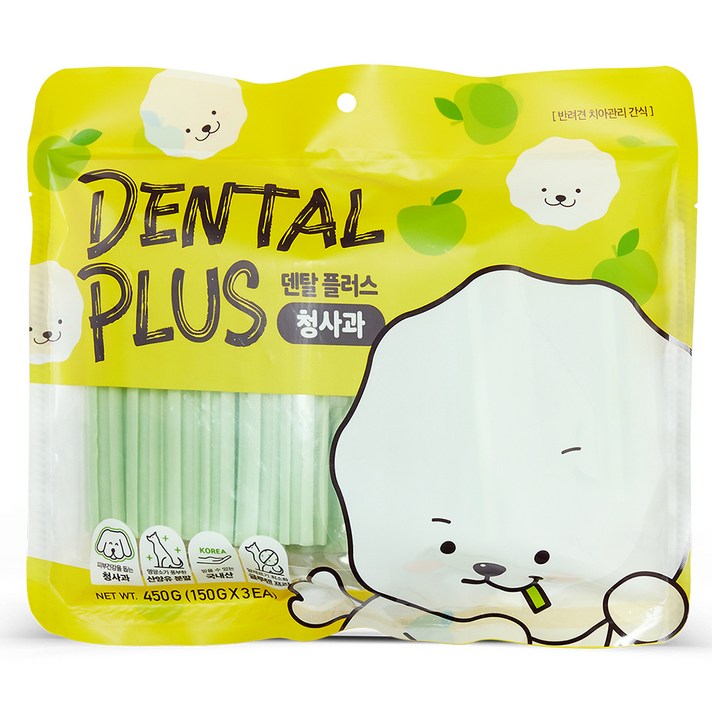 강아지 간식 덴탈플러스 덴탈껌 450g, 청사과, 1개