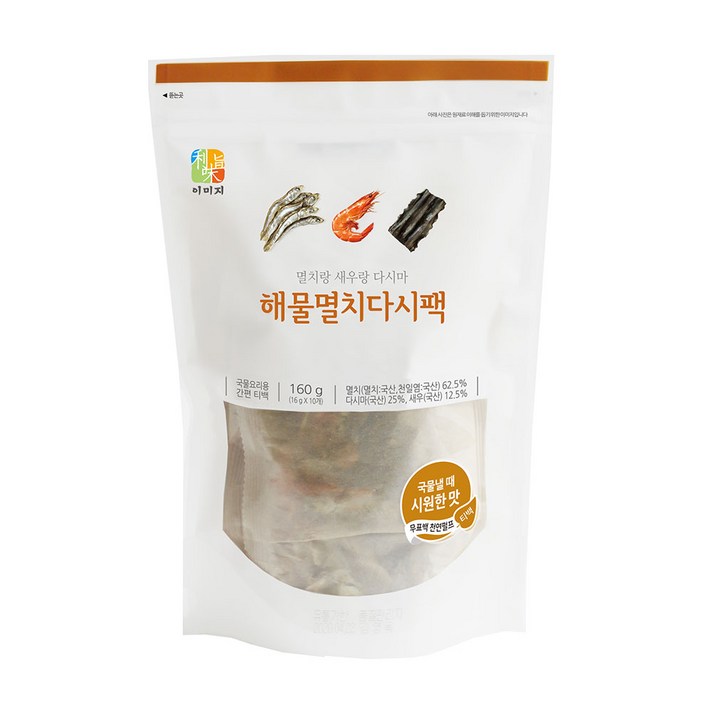 석하 멸치랑 새우랑 다시마 해물 멸치 다시팩, 160g, 1개