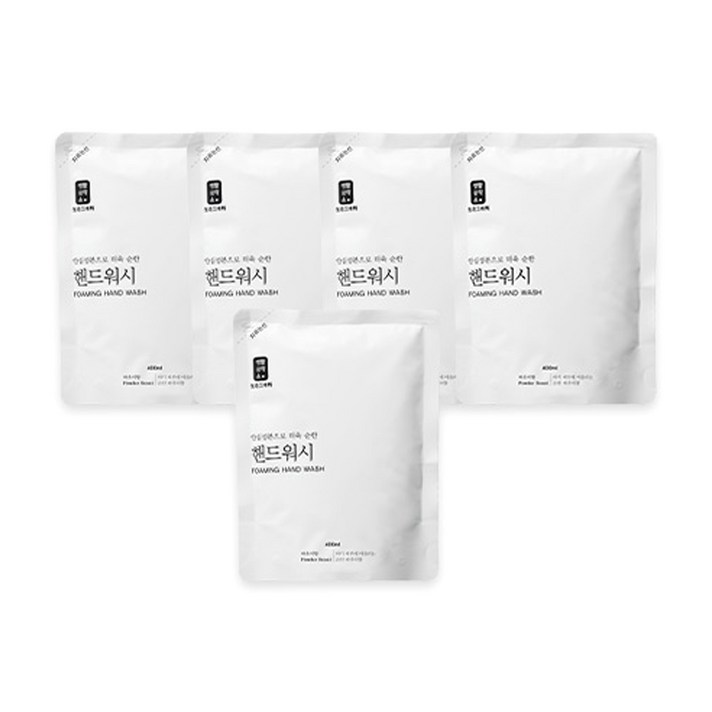 생활공작소 핸드워시 리필 파우더향, 400ml, 5개입