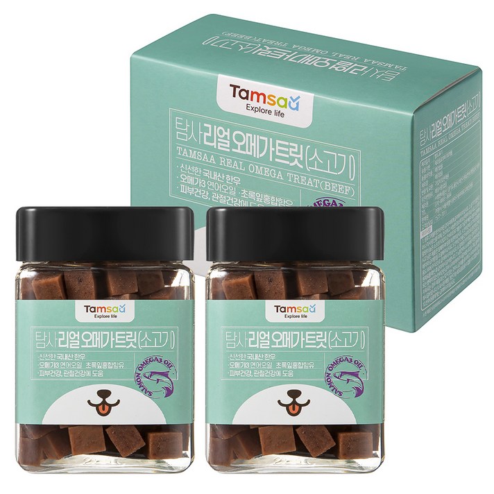 탐사 리얼 오메가 트릿 강아지간식 180g x 2개입, 비프, 1세트
