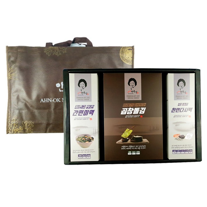 안옥남 스페셜 곱창돌김 미역 다시팩 선물세트, 1세트