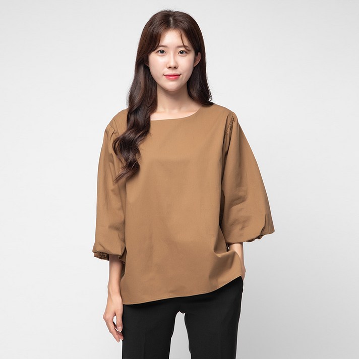캐럿 여성용 A라인 퍼프 소매 블라우스