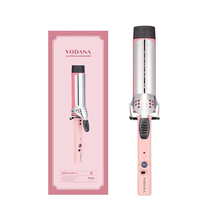 보다나 글램웨이브 봉고데기 프리볼트 VC19LPKFV 40mm, 핑크