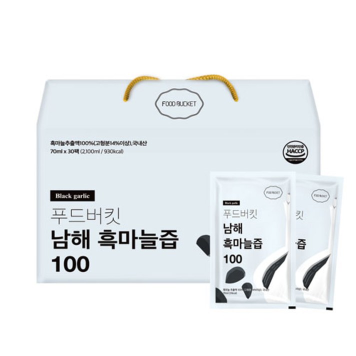 푸드버킷 남해 흑마늘즙 100, 70ml, 30개