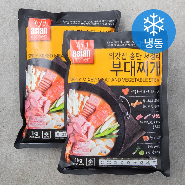 외갓집 송탄 서정리 부대찌개 (냉동), 1kg, 2개