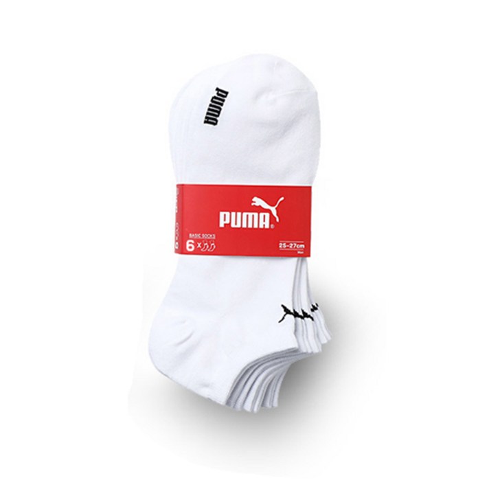 푸마 남성용 스니커즈 스포츠 양말 6족 PUE31015C, WHITE