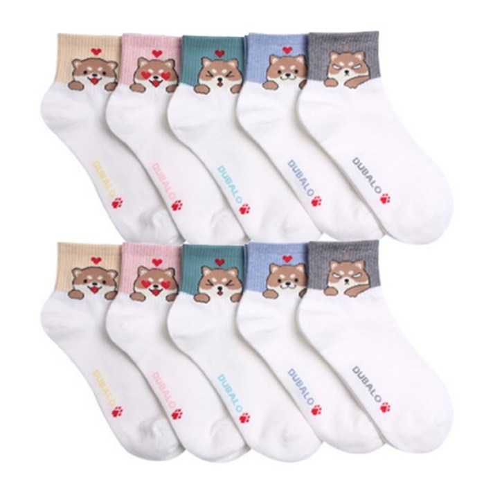 두발로 여성용 사랑해치바 카바양말 10켤레