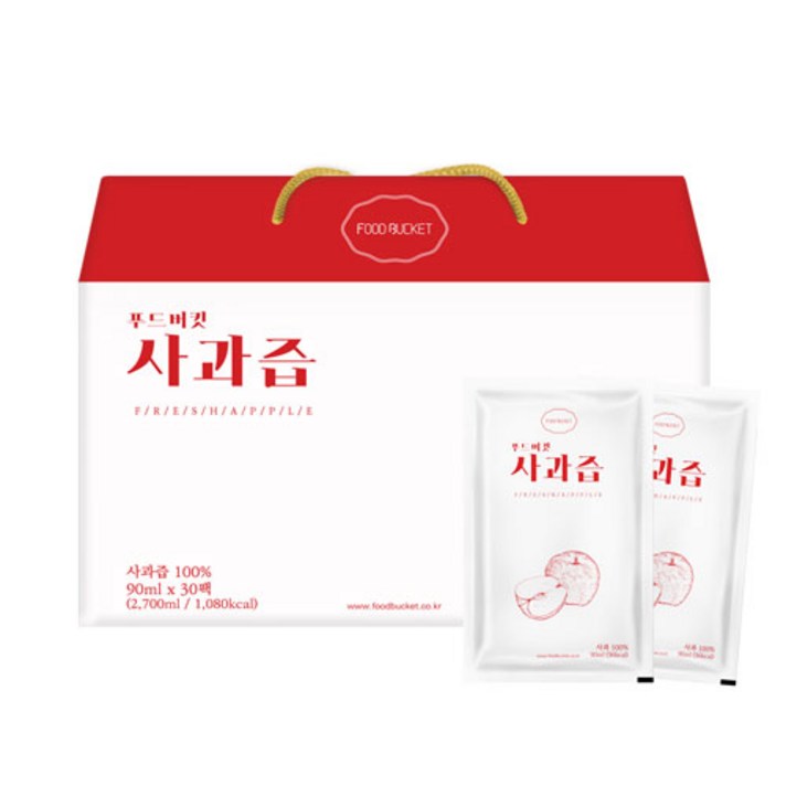 푸드버킷 착즙 사과즙, 90ml, 30개