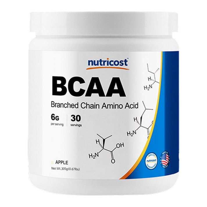뉴트리코스트 BCAA 파우더 애플향, 305g, 1개