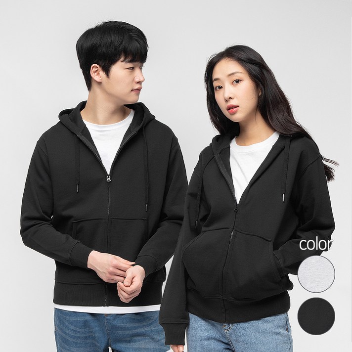 캐럿 남녀공용 베이직 프렌치테리 후드집업