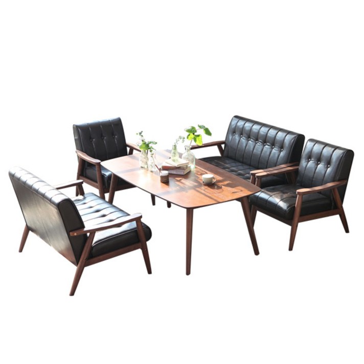 베스트리빙 피렌체 6인 카페테이블 + 1인 소파 2개 + 2인 소파 2개 세트, 모카브라운