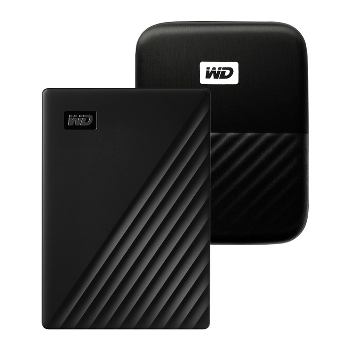 WD My Passport 휴대용 외장하드 + 파우치, 4TB, 블랙