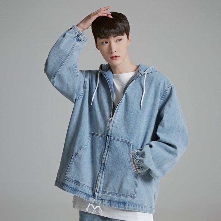 스파오 루즈핏 데님 후드 집업 SPJEB23C92