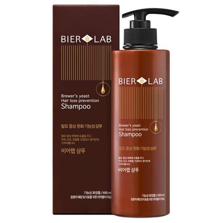 비어랩 맥주효모 탈모완화 샴푸, 490ml, 1개