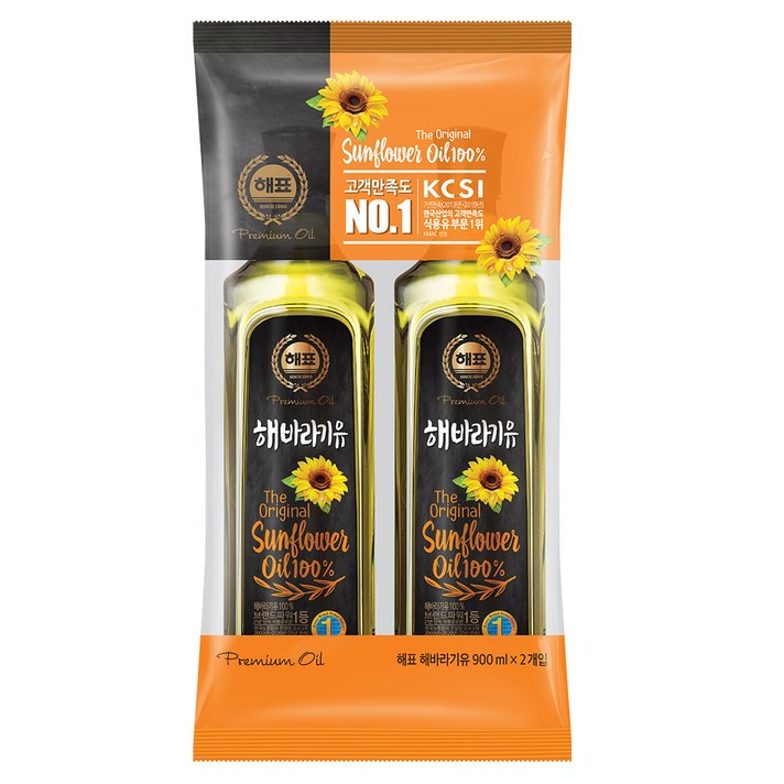 사조해표 해바라기유, 900ml, 2개입