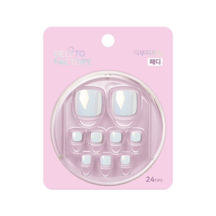 젤라또팩토리 띠부띠부 패디팁 24p, 화이트머메이드, 1세트