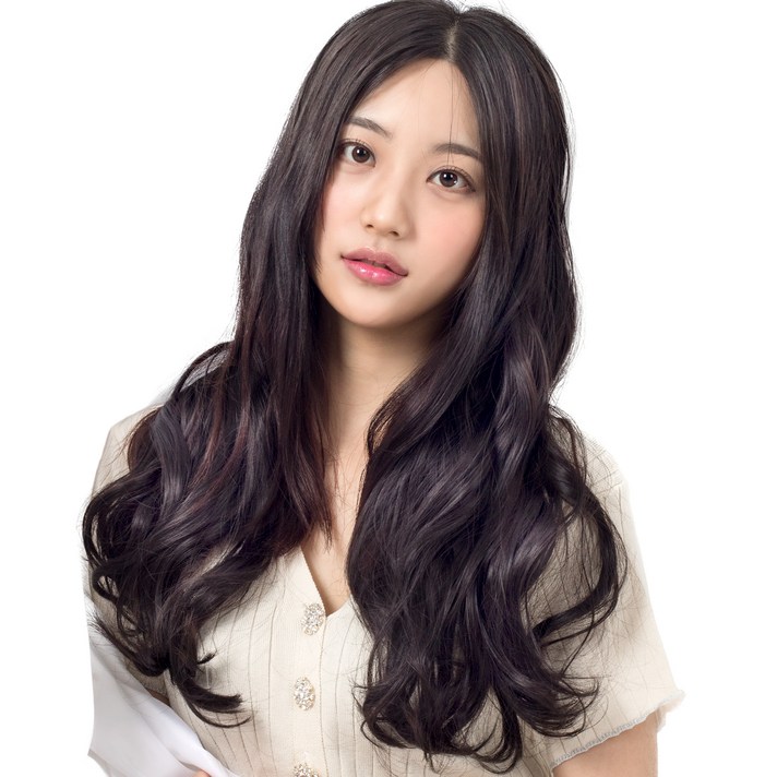 준 단색웨이브 붙임머리 50cm 195g, 네츄럴블랙, 1개