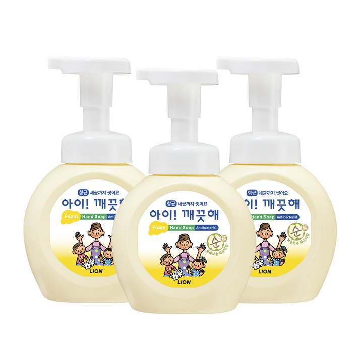 아이깨끗해 거품 핸드 솝 순, 250ml, 3개