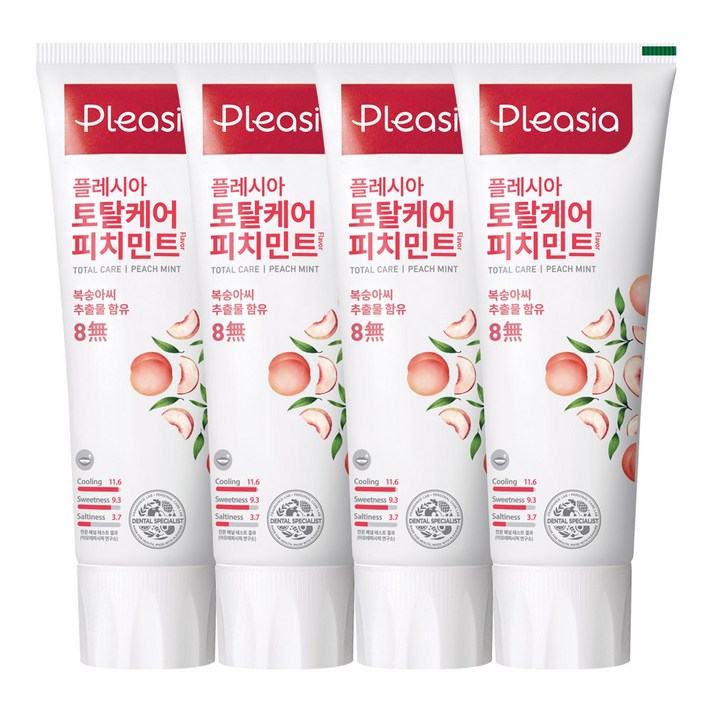 플레시아 피치민트 치약, 150g, 4개