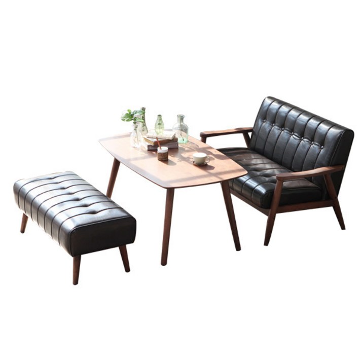 베스트리빙 피렌체 4인 카페테이블 + 2인 소파 + 2인 스툴 세트, 다크초코