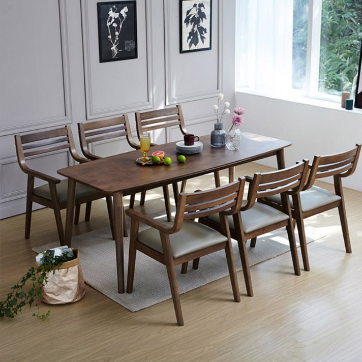 베스트리빙 아슬란 6인용 식탁 세트 방문설치, 월넛